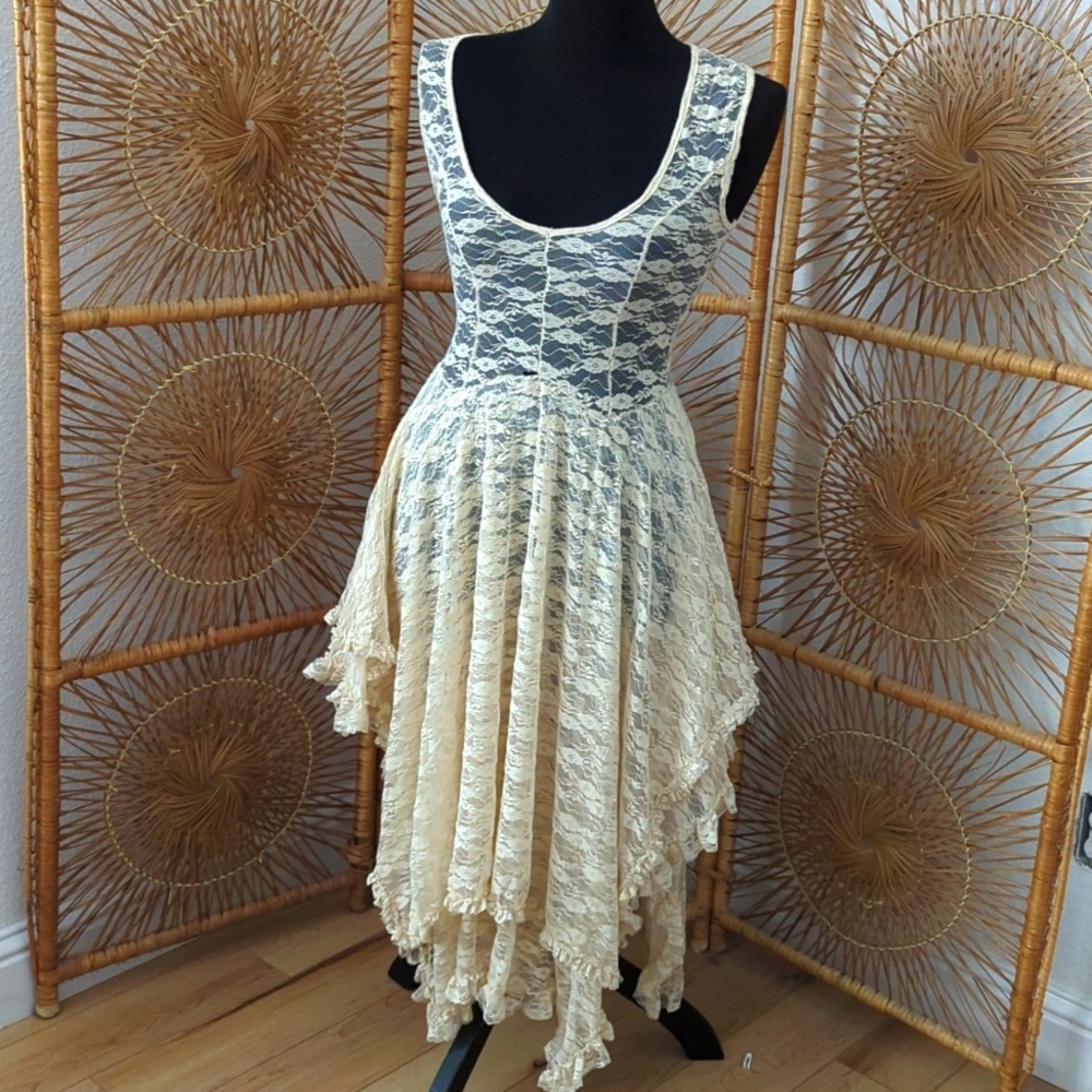 Free people lace dress cream size S